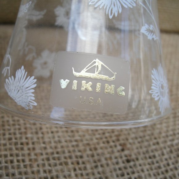 Vintage Viking Glass White Floral Design Bell - Picture 11 of 16